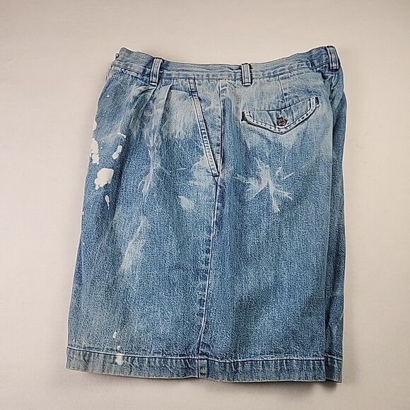 VTG Ralph Lauren Country Pleated Front Distressed Denim Jeans Shorts Size 12 Y2K - Picture 12 of 12